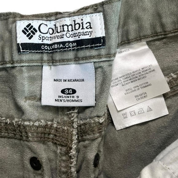 Columbia 100% cotton mens cargo shorts size 34 waist - Picture 3 of 6